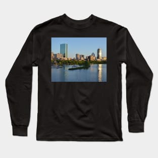 Charles River at Sunset Boston MA Long Sleeve T-Shirt